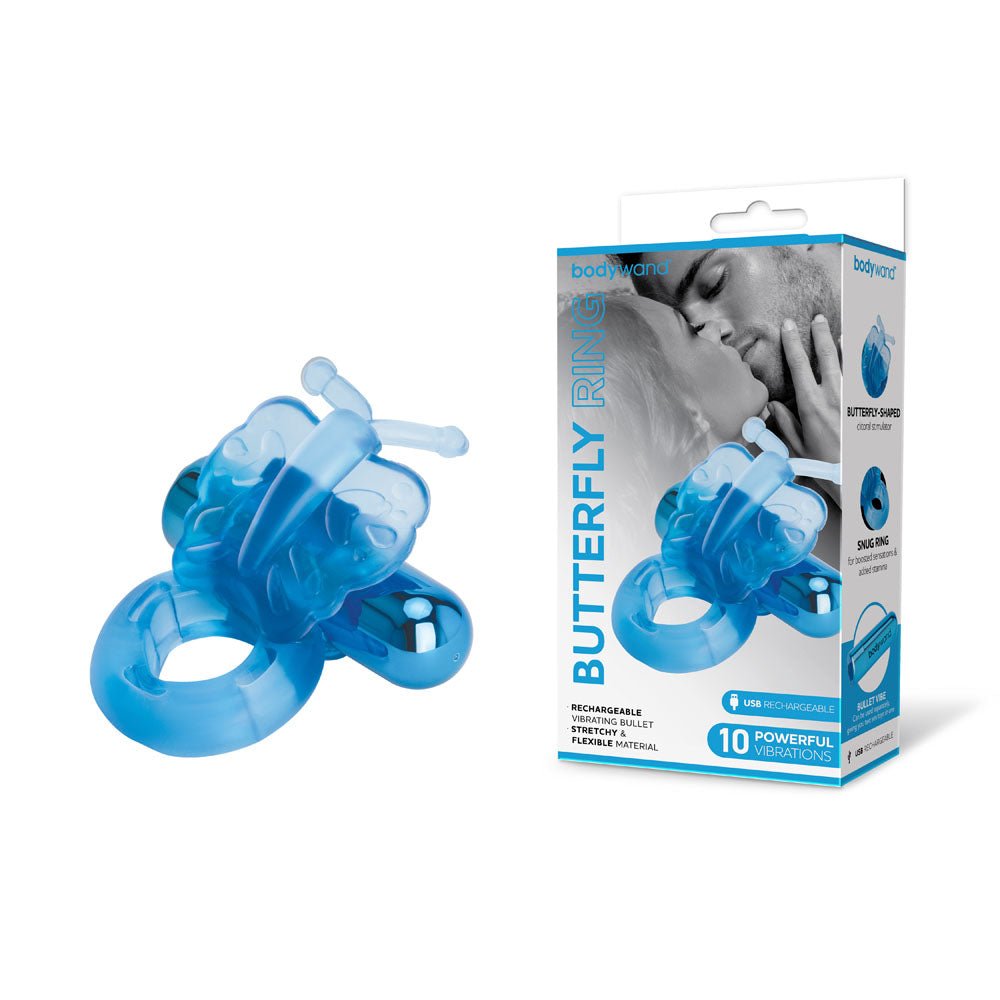 Buy Bodywand Rechargeable Butterfly Ring - Blue USB Rechargeable Vibrating Cock Ring at NZ’s Mega Adult Toys Store. Discover premium sex toys with discreet shipping at the best price in NZ