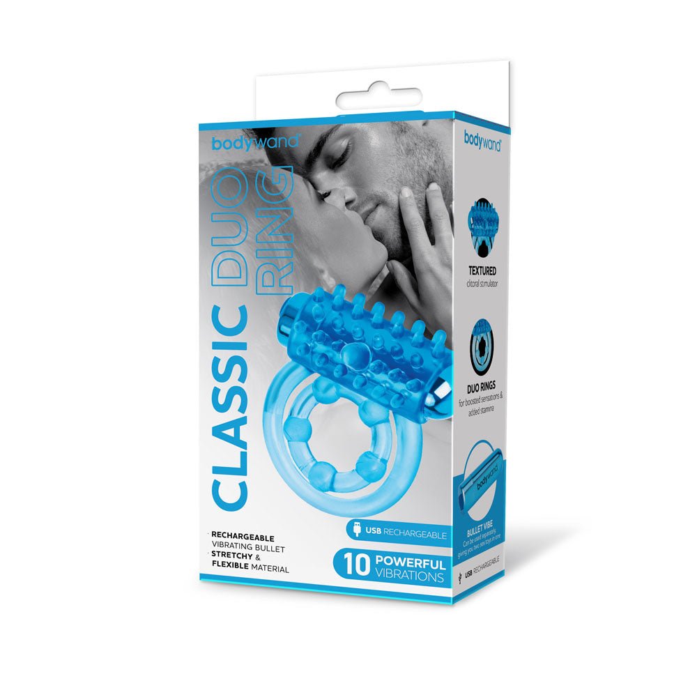 Buy Bodywand Rechargeable Classic Duo Ring - Blue USB Rechargeable Vibrating Cock Ring at NZ’s Mega Adult Toys Store. Discover premium sex toys with discreet shipping at the best price in NZ