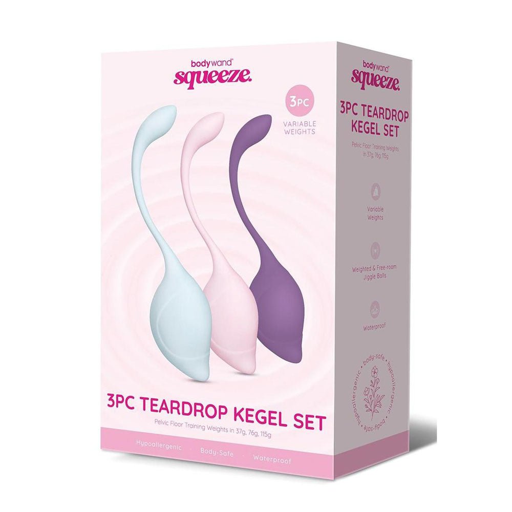 Buy Bodywand Squeeze 3pc Teardrop Kegel Set - Weighted Kegel Set - 3 Piece Kit at NZ’s Mega Adult Toys Store. Discover premium sex toys with discreet shipping at the best price in NZ