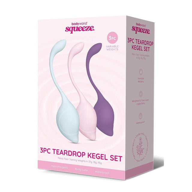 Buy Bodywand Squeeze 3pc Teardrop Kegel Set - Weighted Kegel Set - 3 Piece Kit at NZ’s Mega Adult Toys Store. Discover premium sex toys with discreet shipping at the best price in NZ