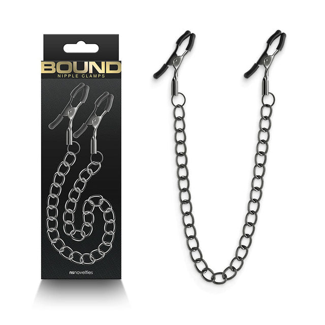 Buy Bound Nipple Clamps - DC2 - Gunmetal - Gunmetal Nipple Clamps with Chain at NZ’s Mega Adult Toys Store. Discover premium sex toys with discreet shipping at the best price in NZ