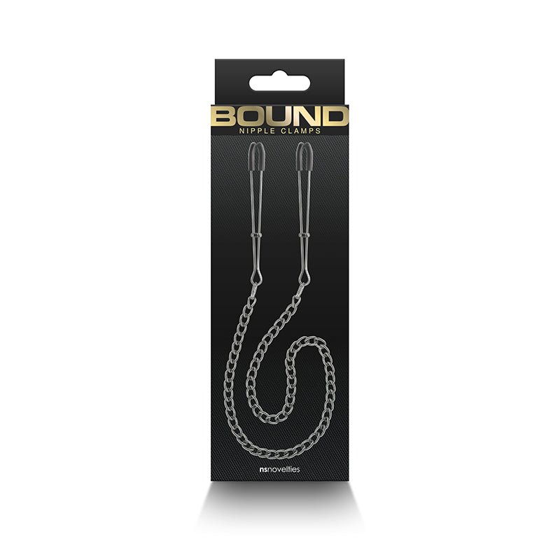 Buy Bound Nipple Clamps - DC3 - Gunmetal - Gunmetal Nipple Clamps with Chain at NZ’s Mega Adult Toys Store. Discover premium sex toys with discreet shipping at the best price in NZ