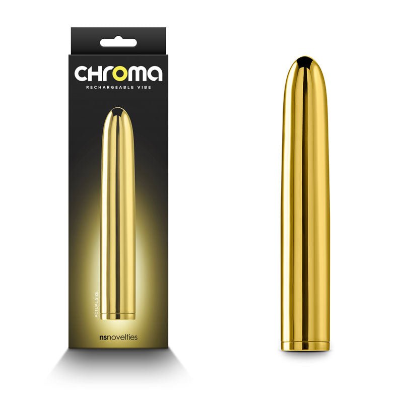 Buy Chroma - Gold - Gold 17 cm USB Rechargeable Vibrator at NZ’s Mega Adult Toys Store. Discover premium sex toys with discreet shipping at the best price in NZ