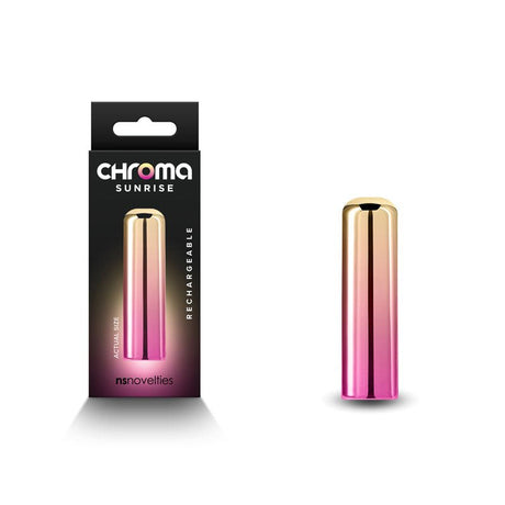 Buy Chroma Sunrise - Small - Metallic Pink/Gold 6.8 cm USB Rechargeable Bullet at NZ’s Mega Adult Toys Store. Discover premium sex toys with discreet shipping at the best price in NZ