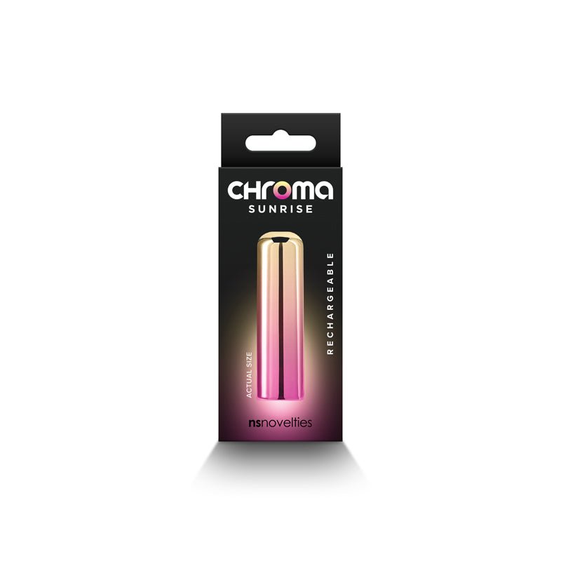 Buy Chroma Sunrise - Small - Metallic Pink/Gold 6.8 cm USB Rechargeable Bullet at NZ’s Mega Adult Toys Store. Discover premium sex toys with discreet shipping at the best price in NZ