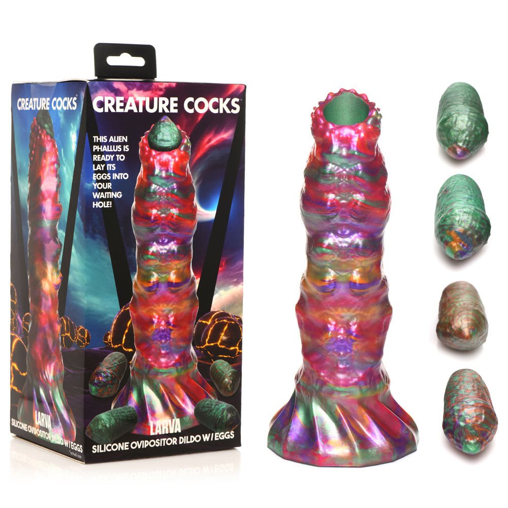 Buy Creature Cocks Larva Silicone Dildo - Coloured 22.9 cm Fantasy Dildo with Eggs at NZ’s Mega Adult Toys Store. Discover premium sex toys with discreet shipping at the best price in NZ