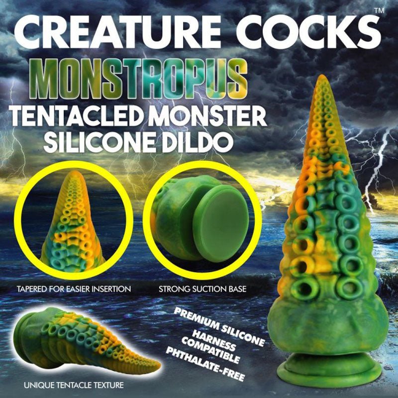 Buy Creature Cocks Monstropus Tentacled Monster Silicone Dildo - Green/Yellow 21.6 cm Fantasy Dildo at NZ’s Mega Adult Toys Store. Discover premium sex toys with discreet shipping at the best price in NZ