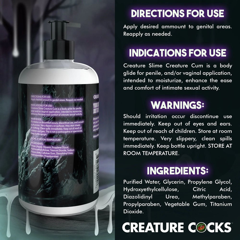 Buy Creature Slime by Creature Cocks - Creature Cum - Cum Lubricant - 473 ml Pump Bottle at NZ’s Mega Adult Toys Store. Discover premium sex toys with discreet shipping at the best price in NZ