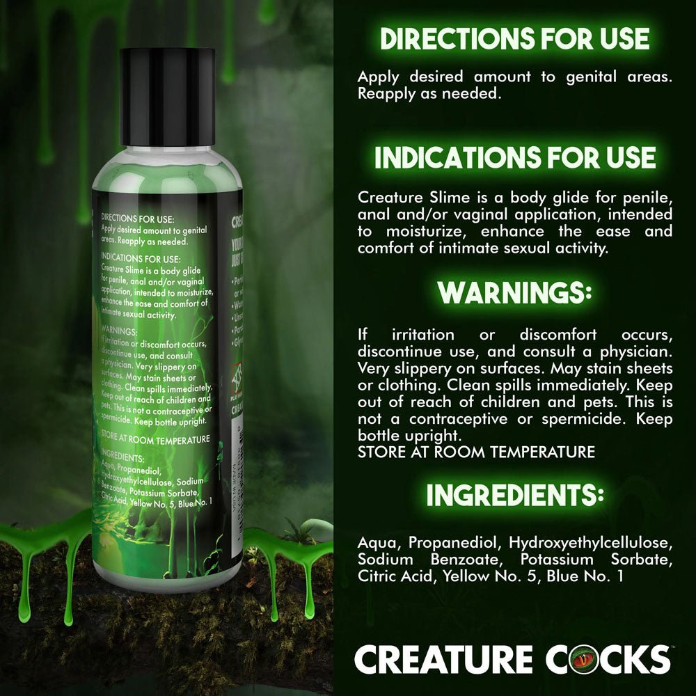 Buy Creature Slime by Creature Cocks - Green Slime - Green Water Based Lubricant - 118 ml Bottle at NZ’s Mega Adult Toys Store. Discover premium sex toys with discreet shipping at the best price in NZ