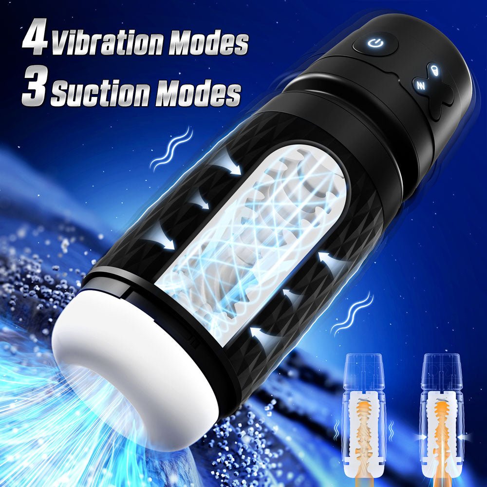 Buy CyberSkin B - Warrior - Black USB Rechargeable Sucking & Vibrating Auto Masturbator at NZ’s Mega Adult Toys Store. Discover premium sex toys with discreet shipping at the best price in NZ