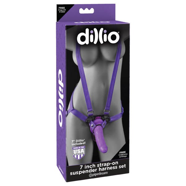 Buy Dillio 7'' Strap - On Suspender Harness Set - Purple 17.8 cm Strap - On with Suspender Harness at NZ’s Mega Adult Toys Store. Discover premium sex toys with discreet shipping at the best price in NZ