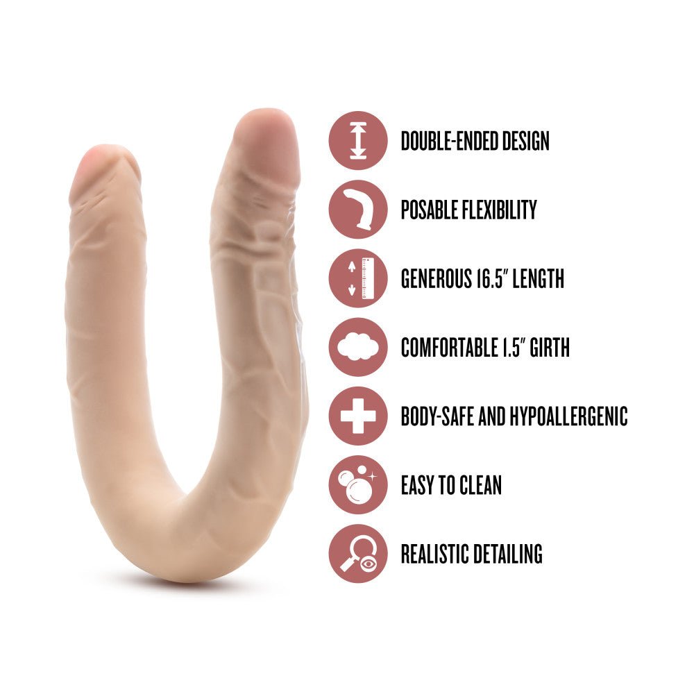 Buy Dr. Skin Plus 16.5'' Posable Double Dong - Flesh 42 cm Double Dong at NZ’s Mega Adult Toys Store. Discover premium sex toys with discreet shipping at the best price in NZ