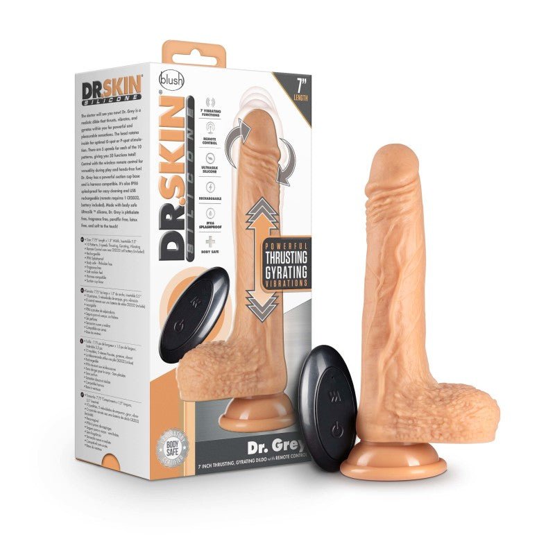 Buy Dr. Skin Silicone Dr. Grey - Flesh - Flesh 19.7 cm (7.75'') USB Rechargeable Thrusting Dong at NZ’s Mega Adult Toys Store. Discover premium sex toys with discreet shipping at the best price in NZ