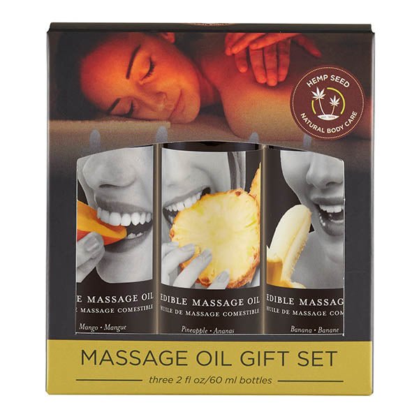 Buy Edible Tropical Massage Oil Trio - Mango, Pineapple & Banana Flavoured - 3 x 59 ml Bottles at NZ’s Mega Adult Toys Store. Discover premium sex toys with discreet shipping at the best price in NZ