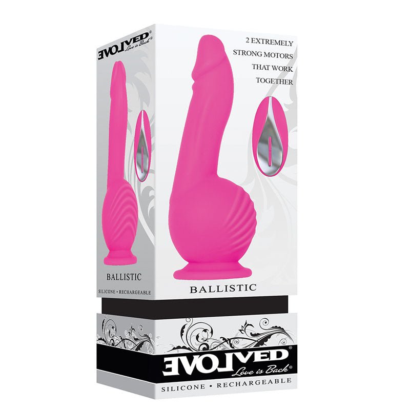 Buy Evolved Ballistic - Pink 19 cm USB Rechargeable Vibrating Dong with Balls Motor & Remote at NZ’s Mega Adult Toys Store. Discover premium sex toys with discreet shipping at the best price in NZ