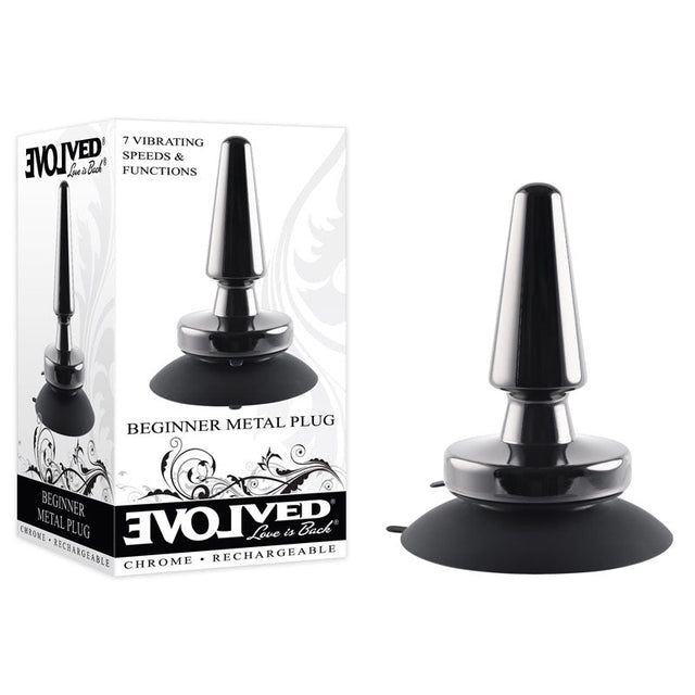 Buy Evolved BEGINNER METAL PLUG - Black Chrome 11.2 cm USB Rechargeable Vibrating Butt Plug at NZ’s Mega Adult Toys Store. Discover premium sex toys with discreet shipping at the best price in NZ