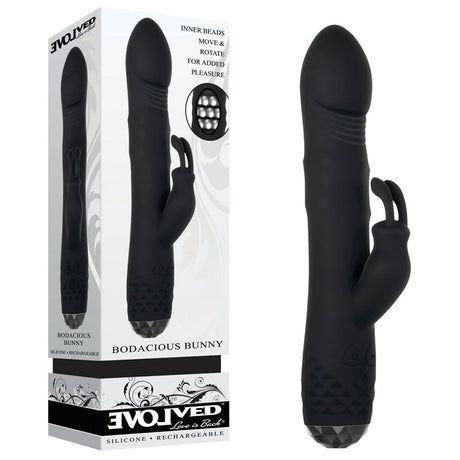 Buy Evolved BODACIOUS BUNNY - Black 22.9 cm USB Rechargeable Rabbit Vibrator at NZ’s Mega Adult Toys Store. Discover premium sex toys with discreet shipping at the best price in NZ