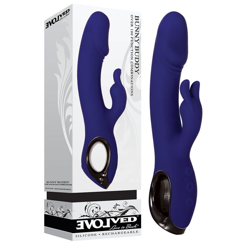 Buy Evolved Bunny Buddy - Blue 22.2 cm USB Rechargeable Rabbit Vibrator at NZ’s Mega Adult Toys Store. Discover premium sex toys with discreet shipping at the best price in NZ