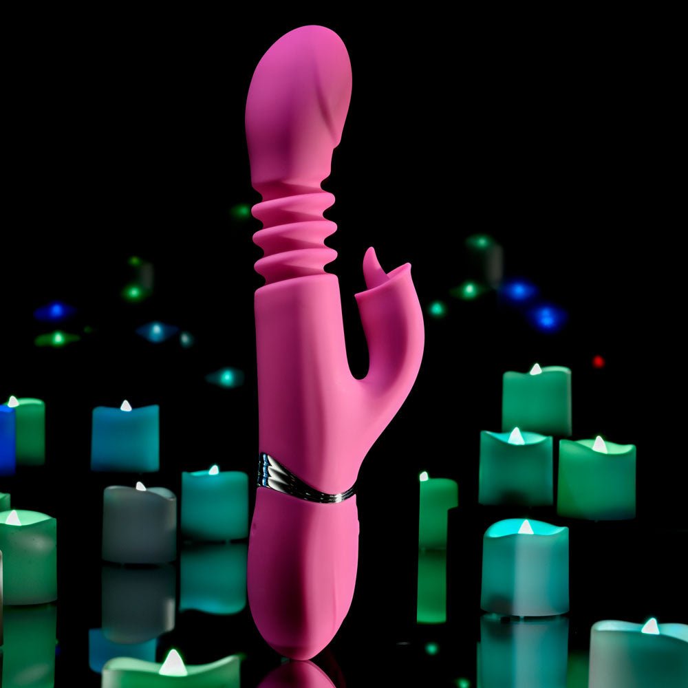 Buy Evolved PINK DRAGON - Pink 24.2 cm USB Rechargeable Thrusting Rabbit Vibrator at NZ’s Mega Adult Toys Store. Discover premium sex toys with discreet shipping at the best price in NZ