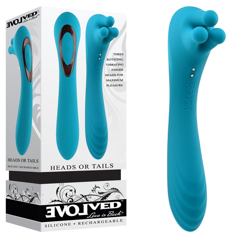 Buy Evolved HEADS OR TAILS - Blue 19.3 cm USB Rechargeable Dual Ended Massager at NZ’s Mega Adult Toys Store. Discover premium sex toys with discreet shipping at the best price in NZ