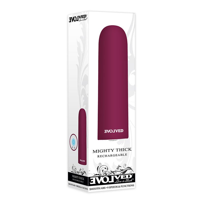 Buy Evolved Mighty Thick - Burgundy Red 9 cm USB Rechargeable Bullet at NZ’s Mega Adult Toys Store. Discover premium sex toys with discreet shipping at the best price in NZ