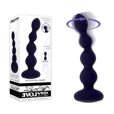 Buy Evolved PLEASURE ORBIT - Navy Blue 17.8 cm USB Rechargeable Twirling & Vibrating Anal Beads with Remote at NZ’s Mega Adult Toys Store. Discover premium sex toys with discreet shipping at the best price in NZ