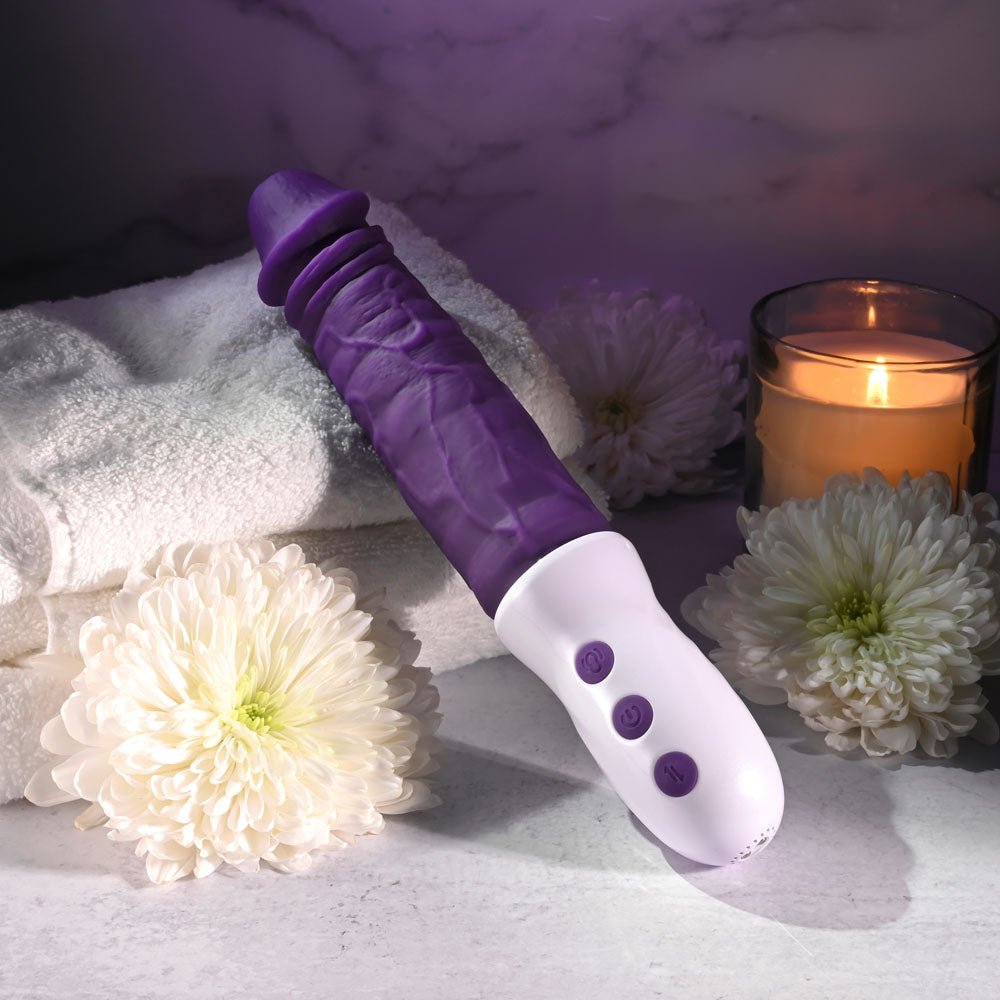 Buy Evolved PLUM THRUST - Purple 29 cm USB Rechargeable Thrusting Vibrator at NZ’s Mega Adult Toys Store. Discover premium sex toys with discreet shipping at the best price in NZ