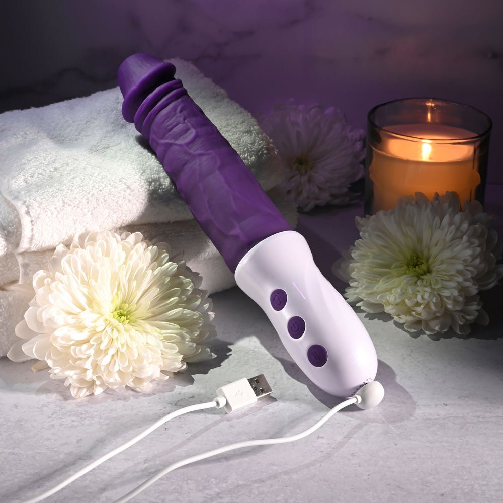 Buy Evolved PLUM THRUST - Purple 29 cm USB Rechargeable Thrusting Vibrator at NZ’s Mega Adult Toys Store. Discover premium sex toys with discreet shipping at the best price in NZ