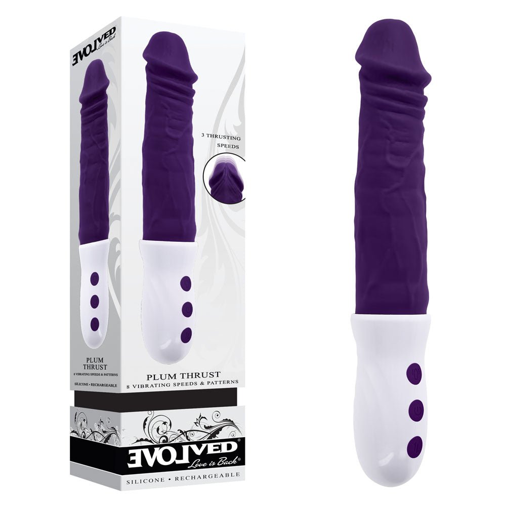 Buy Evolved PLUM THRUST - Purple 29 cm USB Rechargeable Thrusting Vibrator at NZ’s Mega Adult Toys Store. Discover premium sex toys with discreet shipping at the best price in NZ