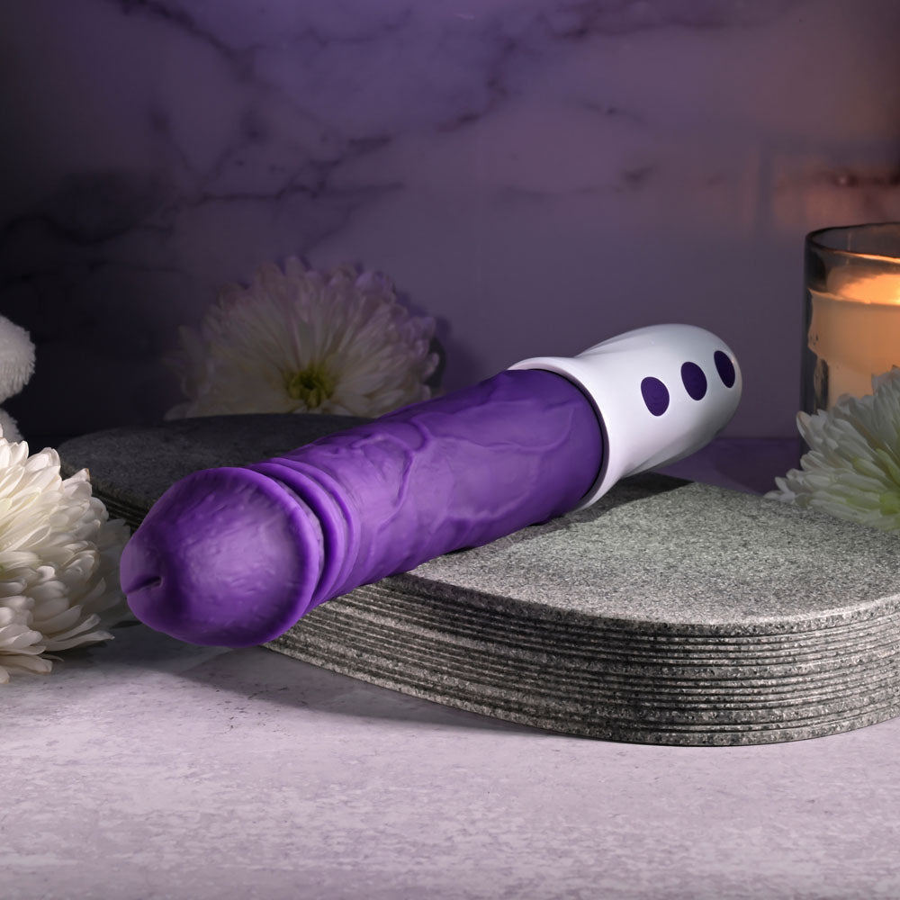 Buy Evolved PLUM THRUST - Purple 29 cm USB Rechargeable Thrusting Vibrator at NZ’s Mega Adult Toys Store. Discover premium sex toys with discreet shipping at the best price in NZ