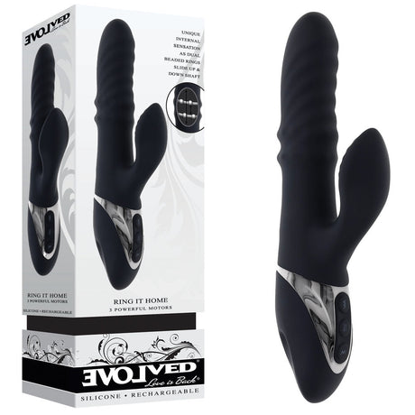 Buy Evolved RING IT HOME - Black 23.8 cm USB Rechargeable Rabbit Vibrator at NZ’s Mega Adult Toys Store. Discover premium sex toys with discreet shipping at the best price in NZ