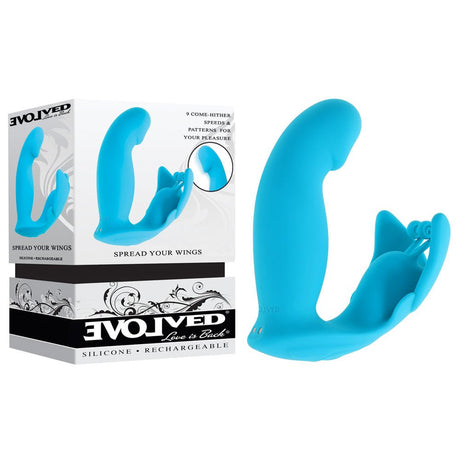 Buy Evolved SPREAD YOUR WINGS - Blue USB Rechargeable Wearable Butterfly Vibrator at NZ’s Mega Adult Toys Store. Discover premium sex toys with discreet shipping at the best price in NZ