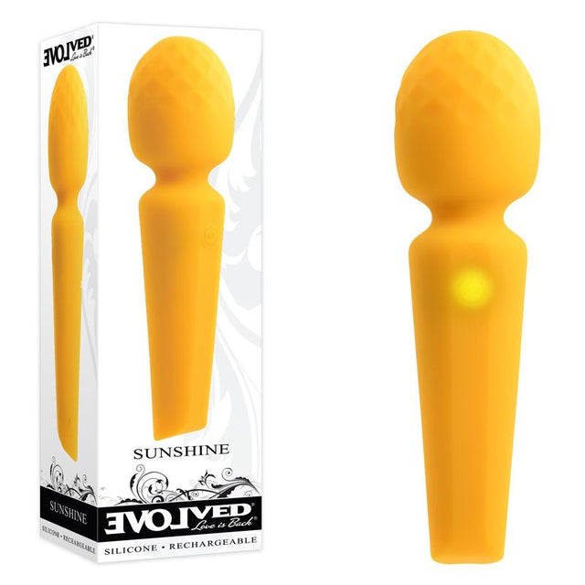 Buy Evolved SUNSHINE - Yellow 17 cm USB Rechargeable Massage Wand at NZ’s Mega Adult Toys Store. Discover premium sex toys with discreet shipping at the best price in NZ