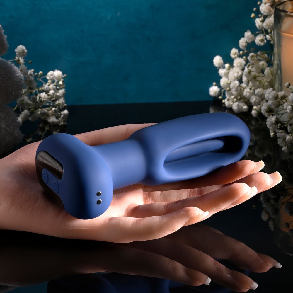 Buy Evolved THE FLAPPER - Blue 14 cm USB Rechargeable Vibrating and Flapping Butt Plug with Remote at NZ’s Mega Adult Toys Store. Discover premium sex toys with discreet shipping at the best price in NZ