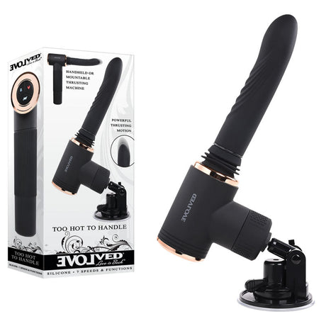 Buy Evolved TOO HOT TO HANDLE - Black USB Rechargeable Thrusting Vibe with Stand at NZ’s Mega Adult Toys Store. Discover premium sex toys with discreet shipping at the best price in NZ