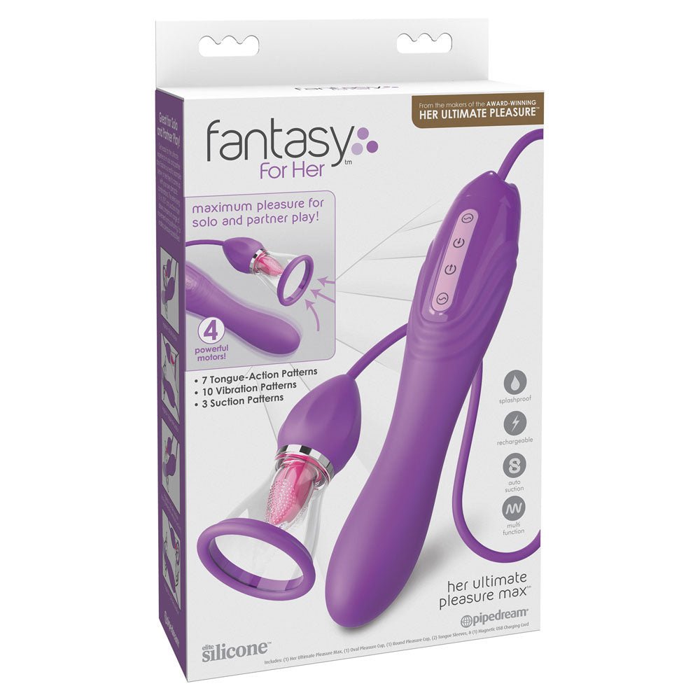 Buy Fantasy For Her Her Ultimate Pleasure Max - Purple USB Rechargeable Vibrator with Flicking Stimulator at NZ’s Mega Adult Toys Store. Discover premium sex toys with discreet shipping at the best price in NZ