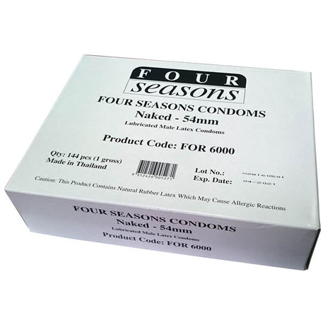 Buy Four Seasons Naked Classic Condoms - Bulk Box of 144 at NZ’s Mega Adult Toys Store. Discover premium sex toys with discreet shipping at the best price in NZ