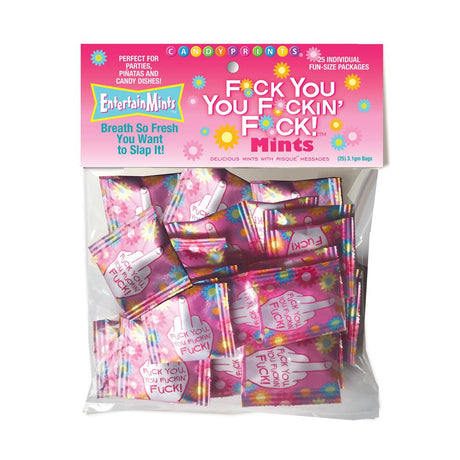 Buy Fuck You, You Fuckin Fuck! Mints - Bag of 25 - Bulk Bag of 25 Party Packs at NZ’s Mega Adult Toys Store. Discover premium sex toys with discreet shipping at the best price in NZ