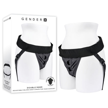 Buy Gender X DOUBLE RIDER - Black Adjustable Strap - On Harness (No Probe Included) at NZ’s Mega Adult Toys Store. Discover premium sex toys with discreet shipping at the best price in NZ