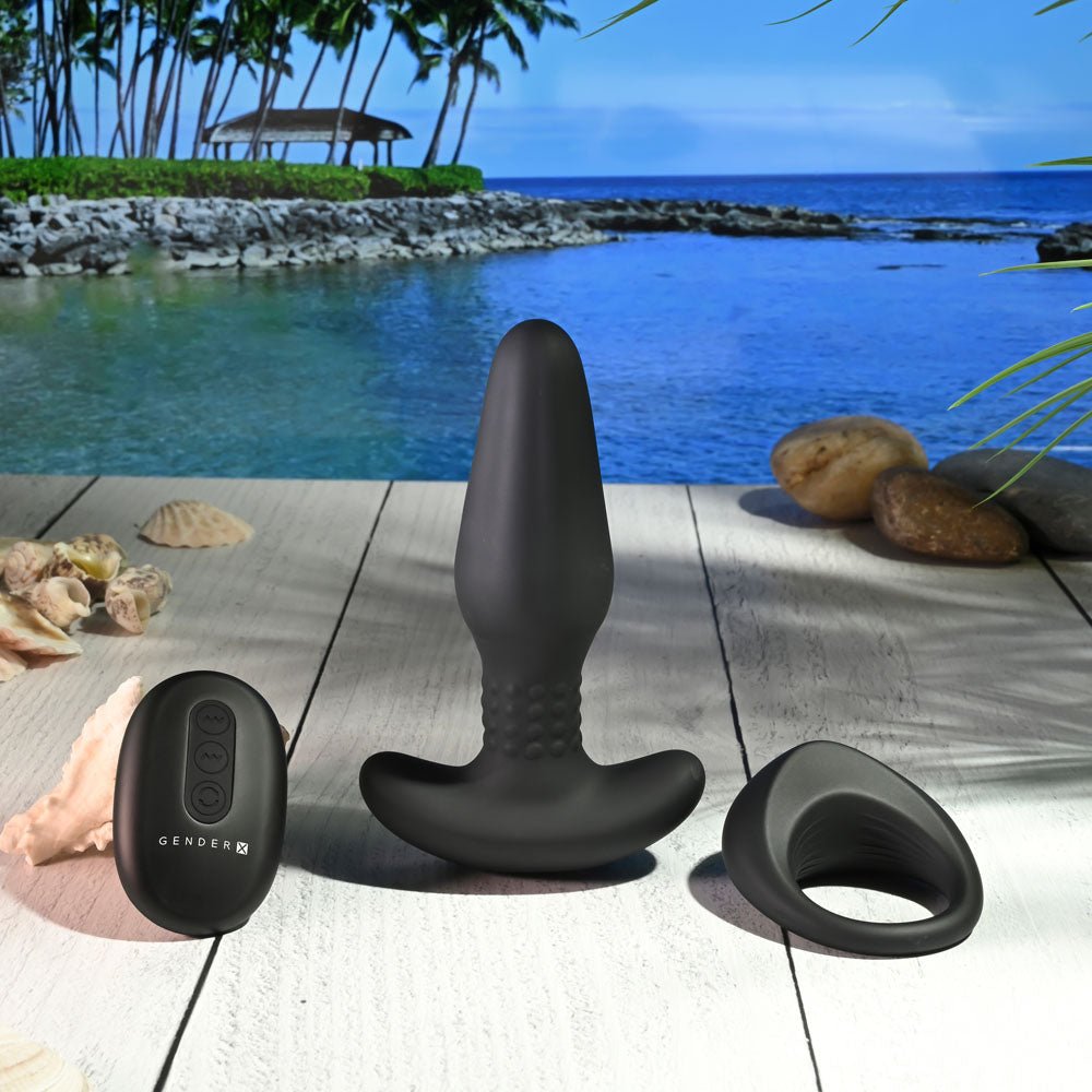 Buy Gender X TEAMWORK - Black USB Rechargeable Rimming Butt Plug & Vibrating Cock Ring at NZ’s Mega Adult Toys Store. Discover premium sex toys with discreet shipping at the best price in NZ