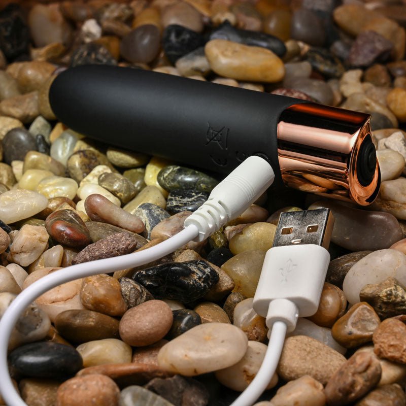 Buy Gender X THE GOLD STANDARD - Black/Rose Gold 10 cm USB Rechargeable Bullet at NZ’s Mega Adult Toys Store. Discover premium sex toys with discreet shipping at the best price in NZ