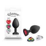 Buy Glams Xchange Heart - Medium - Black Medium Butt Plug with Interchangeable Heart Gems at NZ’s Mega Adult Toys Store. Discover premium sex toys with discreet shipping at the best price in NZ