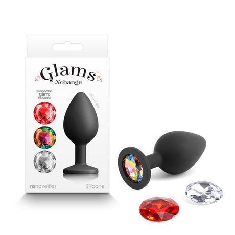 Buy Glams Xchange Round - Medium - Black Medium Butt Plug with Interchangeable Round Gems at NZ’s Mega Adult Toys Store. Discover premium sex toys with discreet shipping at the best price in NZ