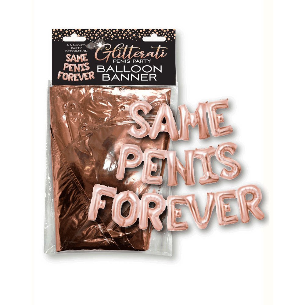 Buy Glitterati Same Penis Forever Balloon Banner - Hen's Party Decoration at NZ’s Mega Adult Toys Store. Discover premium sex toys with discreet shipping at the best price in NZ