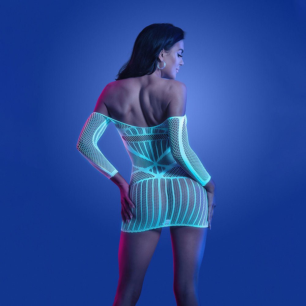 Buy GLOW ASCENSION Long Sleeve Seamless Dress - 1Size - Glow In Dark Blue - One Size at NZ’s Mega Adult Toys Store. Discover premium sex toys with discreet shipping at the best price in NZ