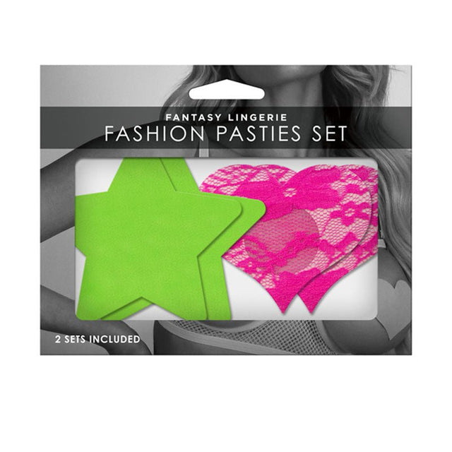 Buy GLOW Fashion Pasties Set - Solid Neon Green & Pink - 2 Sets Included at NZ’s Mega Adult Toys Store. Discover premium sex toys with discreet shipping at the best price in NZ