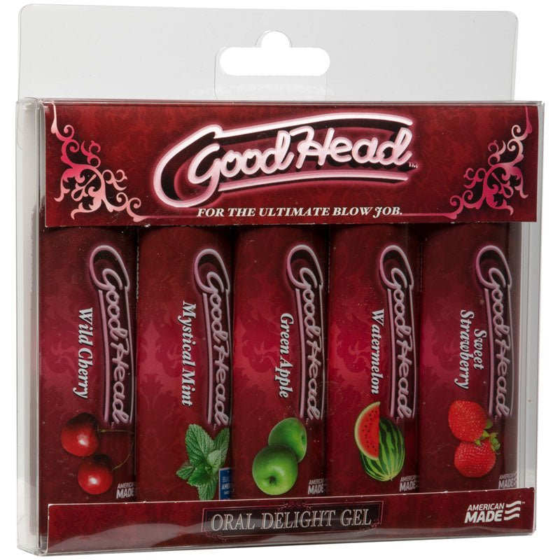 Buy Goodhead Oral Delight Gel 5 - Pack - Flavoured Oral Lotions - Set of 5 x 30 ml Bottles at NZ’s Mega Adult Toys Store. Discover premium sex toys with discreet shipping at the best price in NZ