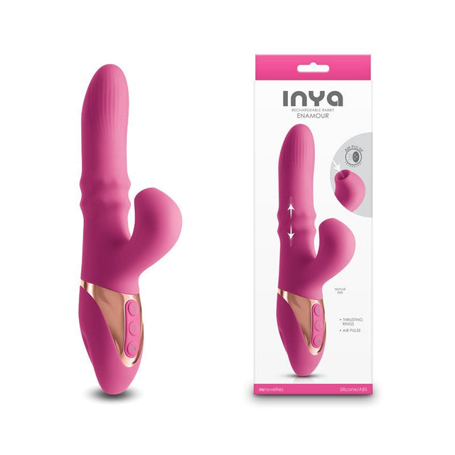 Buy INYA Enamour - Pink - Pink 31.5 cm USB Rechargeable Vibrator with Air Pulse at NZ’s Mega Adult Toys Store. Discover premium sex toys with discreet shipping at the best price in NZ