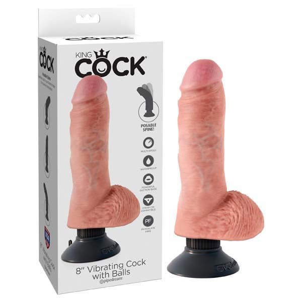 Buy King Cock 8'' Vibrating Cock with Balls - Flesh 20.3 cm Vibrating Dong at NZ’s Mega Adult Toys Store. Discover premium sex toys with discreet shipping at the best price in NZ