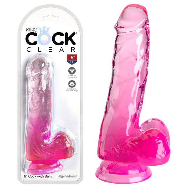 Buy King Cock Clear 6'' Cock with Balls - Pink - Pink 15.2 cm Dong at NZ’s Mega Adult Toys Store. Discover premium sex toys with discreet shipping at the best price in NZ